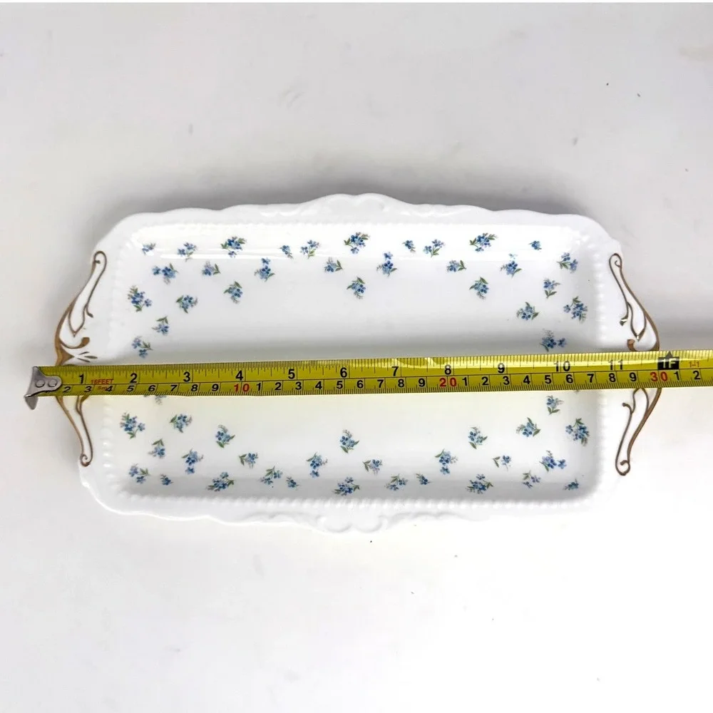 Royal Albert Blue Heaven Teapot Bone China Blue Floral Gold Trim 2 Trays Vintage